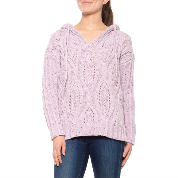 Cupio Pink Speckled Knit Hooded Sweater 